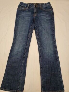 Banana Republic Womens 6 Bootcut Jeans Medium Wash Orange Stitch Low Rise